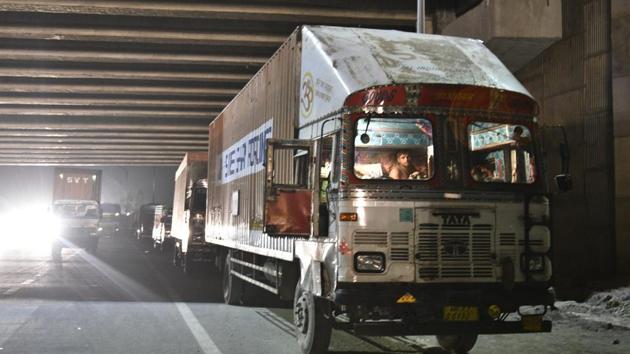 According to officials, the incident took place around 5am Wednesday when the heavily laden truck crashed into the structure of the under-construction flyover and a major segment of a temporary concrete structure, weighing around 30 tonnes, fell on the vehicle.(Picture for representation) According to officials, the incident took place around 5am Wednesday when the heavily laden truck crashed into the structure of the under-construction flyover and a major segment of a temporary concrete structure, weighing around 30 tonnes, fell on the vehicle.(Picture for representation)