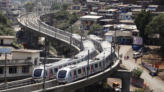 The Mumbai Metro One Private Limited (MMOPL) issued a red alert across all the 12 stations in the Maharashtra capital on Thursday, a day after Delhi Metro Rail Corporation (DMRC) declared a similar alert for its network. The move comes in a wake of escalating tension between India and Pakistan for the last two days. (Kunal Patil / HT Archive)