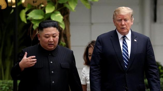President Donald Trump and Kim Jong un walk together to a meeting at the Metropole Hotel in Hanoi on February 28, 2019. The highlight of the day’s events was the one-on-one bilateral meeting between the leaders and an expanded meeting to follow. Also on the schedule was a joint agreement signing ceremony later in the afternoon. (Leah Millis / REUTERS)