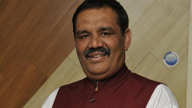 BJP MP from Hoshiarpur and Union minister Vijay Sampla has often been criticised of missing from his constituency after becoming a minister in 2014.(HT Photo)