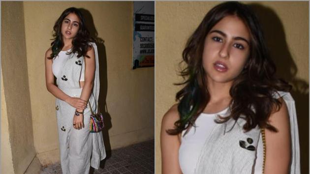 Sara Ali Khan is stunning in white with a hair makeover at the Sonchiriya screening.