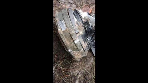 A view of payload released by Indian military aircraft in Balakot in an image released by Pakistan’s ISPR. In its first reaction to India confirming a non-military pre-emptive strike, China said it hoped the two countries would maintain “restraint” and “do more to improve bilateral relations”. India meanwhile began briefings of foreign diplomats including to P5 nations and an all-party meet. (Pak ISPR / Handout / Reuters)
