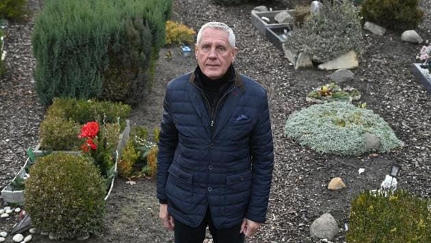 Director of the Tierhimmel crematorium and pet cemetery Ralf Hendrichs poses in the cemetery in Teltow. “We often see very sad scenes here. People cry buckets,” the 66-year-old said, noting that some even turn suicidal. “For us, a pet is not just an animal, but a companion, a member of the family” who deserves to be given a dignified send-off, he said. (John MacDougall / AFP) Director of the Tierhimmel crematorium and pet cemetery Ralf Hendrichs poses in the cemetery in Teltow. “We often see very sad scenes here. People cry buckets,” the 66-year-old said, noting that some even turn suicidal. “For us, a pet is not just an animal, but a companion, a member of the family” who deserves to be given a dignified send-off, he said. (John MacDougall / AFP)