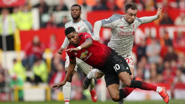 Marcus Rashford (10) in action against Liverpool last weekend.(Action Images via Reuters)