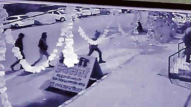 The act of breaking the shutters of the shop, the cupboards and racks, and stealing the valuables, was captured on multiple CCTV cameras. (Sourced) The act of breaking the shutters of the shop, the cupboards and racks, and stealing the valuables, was captured on multiple CCTV cameras. (Sourced)