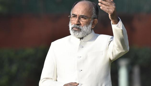 Alphons Joseph Kannanthanam has more animals than people in his sprawling home in Lutyens Delhi. His wife, Sheela, routinely picks up strays and brings them home.(Sanjeev Verma/HT PHOTO)