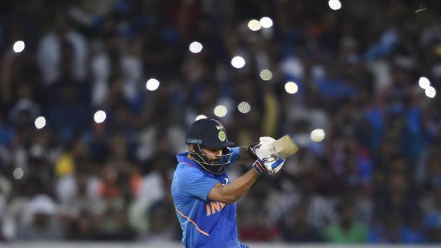 Indian captain Virat Kohli plays a shot. (PTI)