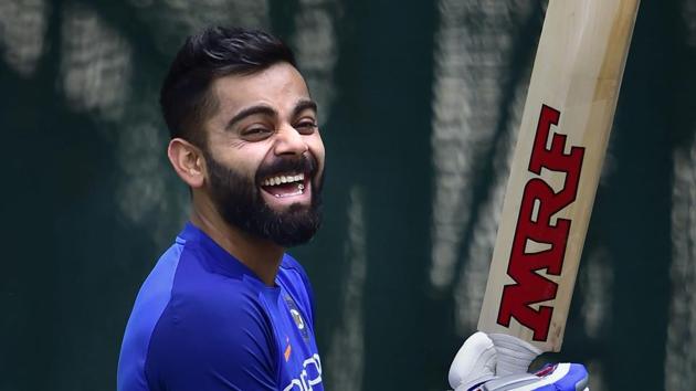 Hyderabad: Indian cricket team captain Virat Kohli during a practice session ahead of the first One Day International (ODI) series cricket match against Australia.(PTI)