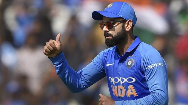 Hyderabad: Indian cricketer captain Virat Kohli on the first One Day International (ODI) series cricket match, at Rajiv Gandhi International Cricket Stadium in Hyderabad. (PTI) Hyderabad: Indian cricketer captain Virat Kohli on the first One Day International (ODI) series cricket match, at Rajiv Gandhi International Cricket Stadium in Hyderabad. (PTI)