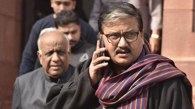 RJD MP Manoj Jha in Parliament in New Delhi. (Sonu Mehta/HT PHOTO) RJD MP Manoj Jha in Parliament in New Delhi. (Sonu Mehta/HT PHOTO)