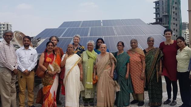 Kesarbai Bhimani Working Women’s Hostel in Juhu has an 8.5-kW solar power plant installed on its rooftop. (HT Photo) Kesarbai Bhimani Working Women’s Hostel in Juhu has an 8.5-kW solar power plant installed on its rooftop. (HT Photo)