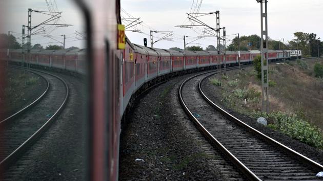 A Howrah-Delhi Rajdhani in motion. In 1960, the Railway Board in India decided to undertake a study to achieve increased speed for its trains. For the past 100 years the maximum speed on broad gauge had been restricted to 96 km/hour. A target of 160 km/h for passenger traffic and 100 km/h for goods traffic with an intermediate stage of 120 km/h for passenger traffic was laid. (Arijit Sen / HT Photo) A Howrah-Delhi Rajdhani in motion. In 1960, the Railway Board in India decided to undertake a study to achieve increased speed for its trains. For the past 100 years the maximum speed on broad gauge had been restricted to 96 km/hour. A target of 160 km/h for passenger traffic and 100 km/h for goods traffic with an intermediate stage of 120 km/h for passenger traffic was laid. (Arijit Sen / HT Photo)
