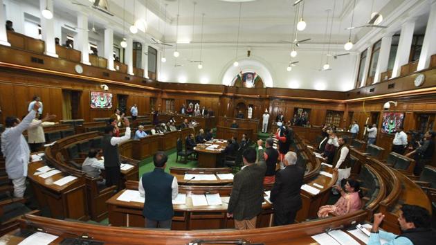 The Delhi Vidhan Sabha has decided to implement the initiative on its own with financial help of ₹20 crore from the Aam Aadmi Party (AAP) government. (Photo by Sonu Mehta/ Hindustan Times) (Sonu Mehta/HT PHOTO) The Delhi Vidhan Sabha has decided to implement the initiative on its own with financial help of ₹20 crore from the Aam Aadmi Party (AAP) government. (Photo by Sonu Mehta/ Hindustan Times) (Sonu Mehta/HT PHOTO)