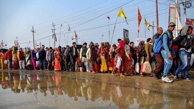 The 49-day Kumbh Mela will end with the sixth and last auspicious bathing day on Mahashivratri in Prayagraj on Monday. Around 60 lakh devotees are expected to take a dip in the holy waters of the Sangam on the last day of the mega religious fair. The Kumbh Mela began on January 15 with the first bathing day on Makar Sankranti. (PTI) The 49-day Kumbh Mela will end with the sixth and last auspicious bathing day on Mahashivratri in Prayagraj on Monday. Around 60 lakh devotees are expected to take a dip in the holy waters of the Sangam on the last day of the mega religious fair. The Kumbh Mela began on January 15 with the first bathing day on Makar Sankranti. (PTI)