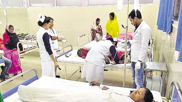 Victims of toxic alcohol undergoing treatment at a hospital in Jorhat in Assam. (AFP) Victims of toxic alcohol undergoing treatment at a hospital in Jorhat in Assam. (AFP)
