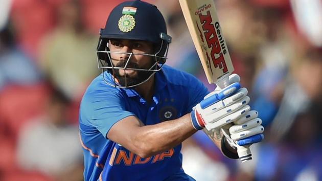 Virat Kohli plays a shot during the 2nd ODI match against Australia.(PTI) Virat Kohli plays a shot during the 2nd ODI match against Australia.(PTI)