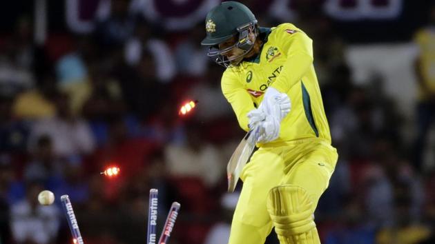 Australia's Nathan Coulter-Nile is bowled by Jasprit Bumrah. (AP) Australia's Nathan Coulter-Nile is bowled by Jasprit Bumrah. (AP)