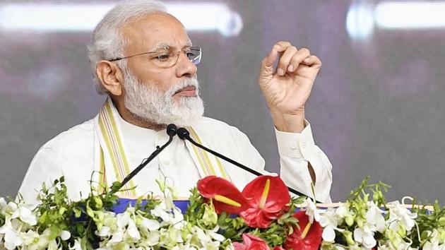 Prime Minister Narendra Modi addressing the gathering at the launch of the various development projects, in Ahmedabad on Monday. (ANI file photo) Prime Minister Narendra Modi addressing the gathering at the launch of the various development projects, in Ahmedabad on Monday. (ANI file photo)