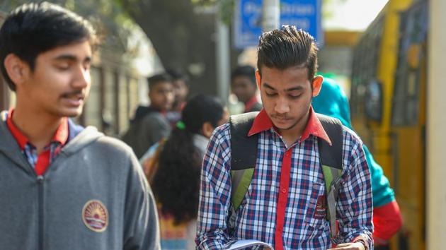CBSE Class 12 Physics paper: Students revise before their CBSE Class 12 physics paper at Safdarjung Enclave in New Delhi on Tuesday. (Amal KS/HT file) CBSE Class 12 Physics paper: Students revise before their CBSE Class 12 physics paper at Safdarjung Enclave in New Delhi on Tuesday. (Amal KS/HT file)