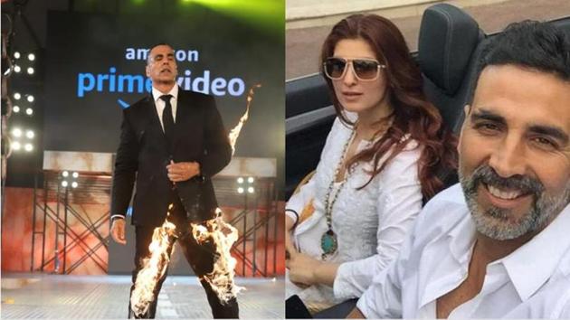 Akshay Kumar impressed fans with his fire stunt recently but his wife is not impressed.