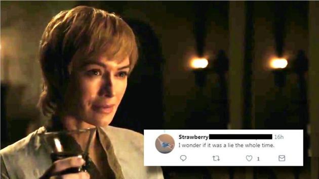 Cersei Lannister is crying and sipping wine in Game of Thrones trailer.