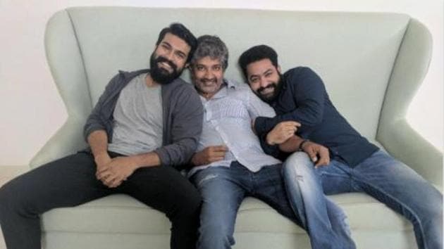 SS Rajamouli’s next film after Baahubali, tentatively called RRR, stars Ram Charan and Jr NTR.(Twitter)