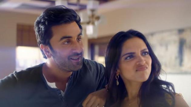 Deepika Padukone and Ranbir Kapoor in a still from the ad.