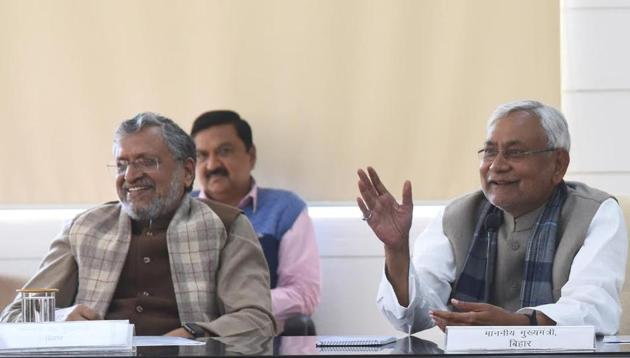 Bihar Chief Minister Nitish Kumar and Deputy CM Sushil Kumar Modi(File)
