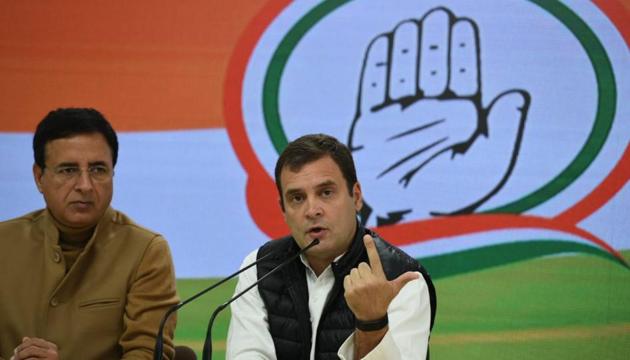 With months to go for Lok Sabha election 2019, Congress president Rahul Gandhi upped the attack on the government at a press conference in New Delhi on Thursday. (Arvind Yadav/HT photo) With months to go for Lok Sabha election 2019, Congress president Rahul Gandhi upped the attack on the government at a press conference in New Delhi on Thursday. (Arvind Yadav/HT photo)