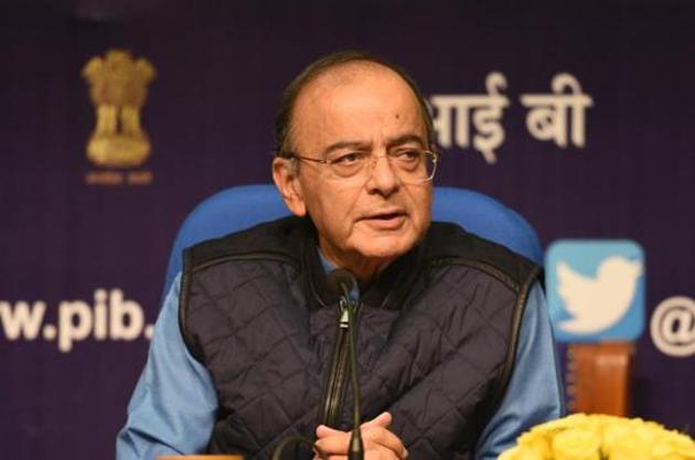 New Delhi, India - March 2, 2019: Union Finance Minister Arun Jaitley during the release of a book 'Mann Ki Baat - A Social Revolution on Radio', at National Media Centre in New Delhi, Saturday, March 2, 2019. (Photo by Raj K Raj/ Hindustan Times)(Raj K Raj/HT PHOTO)