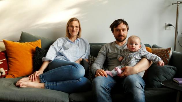 Lucie Sol, a social worker, her boyfriend, and their 22-week-old baby Lena Amelie, in Purmerend, Netherlands. Statutory maternity leave in the Netherlands is between 10 to 12 weeks. “It was just getting better to breastfeed but still my whole world was upside down,” Lucie said. She took an extra three months off, extending her leave to 27 weeks. “I feel bad leaving her behind... It comes with a lot of guilt,” Lucie said. (Eva Plevier / REUTERS) Lucie Sol, a social worker, her boyfriend, and their 22-week-old baby Lena Amelie, in Purmerend, Netherlands. Statutory maternity leave in the Netherlands is between 10 to 12 weeks. “It was just getting better to breastfeed but still my whole world was upside down,” Lucie said. She took an extra three months off, extending her leave to 27 weeks. “I feel bad leaving her behind... It comes with a lot of guilt,” Lucie said. (Eva Plevier / REUTERS)