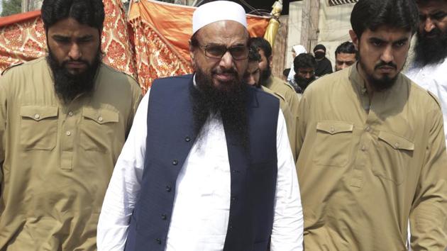 The UN decision to reject Hafiz Saeed’s appeal came after India provided detailed evidence including “highly confidential information” about his activities, sources told PTI.(AP/File Photo)