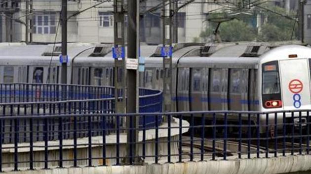 The new link is an extension of the already operational Dwarka’s Sector 21 – Noida City Centre (Line 3), also called the Blue Line.(HT File Photo)