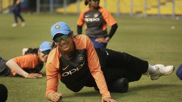 Smriti Mandhana during a practice session ahead of the 2nd T20 match against England. (PTI) Smriti Mandhana during a practice session ahead of the 2nd T20 match against England. (PTI)