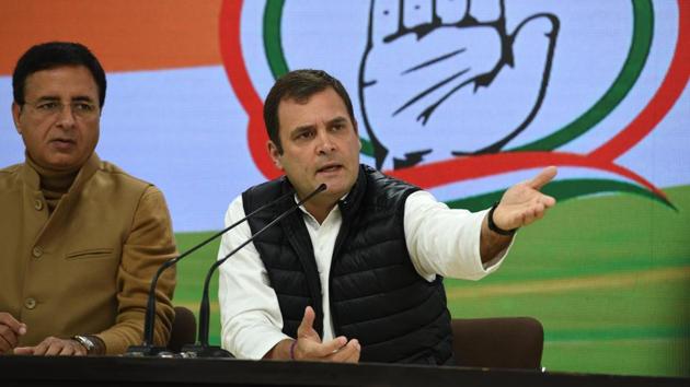 Congress president Rahul Gandhi on Thursday stepped up the campaign against Prime Minister Narendra Modi over the Rafale deal, demanding that the government probe him too. “Why can’t there be a criminal investigation against him also,” Gandhi said, pointing to the Centre’s decision to probe the leak of official documents from the defence ministry. (Arvind Yadav / HT Photo) Congress president Rahul Gandhi on Thursday stepped up the campaign against Prime Minister Narendra Modi over the Rafale deal, demanding that the government probe him too. “Why can’t there be a criminal investigation against him also,” Gandhi said, pointing to the Centre’s decision to probe the leak of official documents from the defence ministry. (Arvind Yadav / HT Photo)