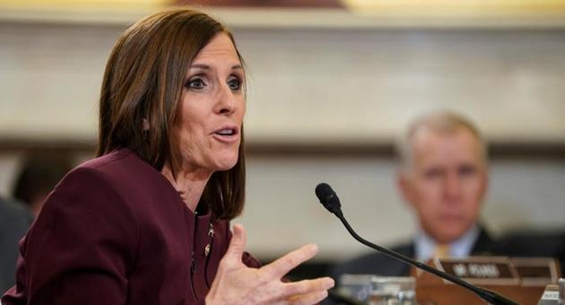 US Senator Martha McSally (R-AZ) speaks during a Senate Armed Subcommittee hearing on preventing sexual assault where she spoke about her experience of being sexually assaulted in the military on Capitol Hill in Washington, U.S., March 6, 2019. (REUTERS) US Senator Martha McSally (R-AZ) speaks during a Senate Armed Subcommittee hearing on preventing sexual assault where she spoke about her experience of being sexually assaulted in the military on Capitol Hill in Washington, U.S., March 6, 2019. (REUTERS)
