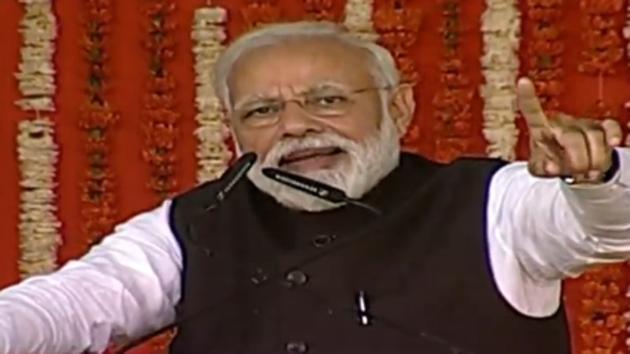 Prime Minister Narendra Modi addressing a public rally in Kanpur, Uttar Pradesh on Friday. (Photo: Twitter/@BJP4India) Prime Minister Narendra Modi addressing a public rally in Kanpur, Uttar Pradesh on Friday. (Photo: Twitter/@BJP4India)