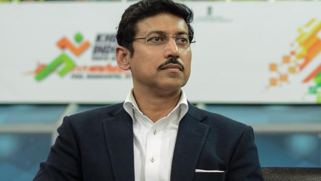 Rajyavardhan Singh Rathore - Minister of State for Ministry of Youth Affairs and Sports in the Government of India.(Milind Saurkar/HT Photo)