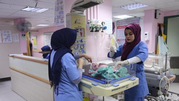 For those Gaza women who do have work, the constant fear of losing their job heightens their sense of insecurity. Sara Abu Taqea (R), 23, said she found temporary work in a Gaza hospital after finishing a bachelor’s degree in midwifery, but that many of her colleagues were not so lucky. (Samar Abo Elouf / REUTERS) For those Gaza women who do have work, the constant fear of losing their job heightens their sense of insecurity. Sara Abu Taqea (R), 23, said she found temporary work in a Gaza hospital after finishing a bachelor’s degree in midwifery, but that many of her colleagues were not so lucky. (Samar Abo Elouf / REUTERS)