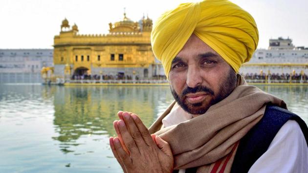 Aam Aadmi Party leader and Sangrur MP Bhagwant Mann.(PTI)