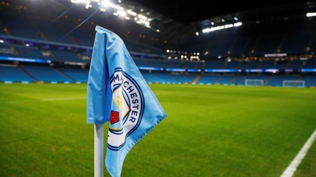 General view of a corner flag inside the Manchester City stadium before the match. (Reuters) General view of a corner flag inside the Manchester City stadium before the match. (Reuters)