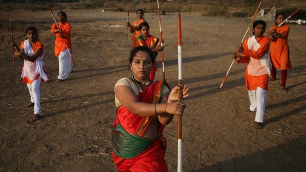 Women practice Shivkalin Yudha Kala, a Maharashtrian martial art on the eve of International Women's Day, at a ground on the outskirts of Mumbai, Maharashtra. (Francis Mascarenhas / REUTERS) Women practice Shivkalin Yudha Kala, a Maharashtrian martial art on the eve of International Women's Day, at a ground on the outskirts of Mumbai, Maharashtra. (Francis Mascarenhas / REUTERS)