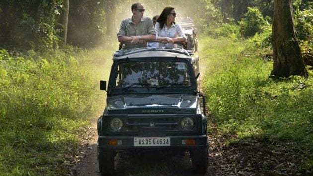 Britain's Prince William and Kate, the Duchess of Cambridge take an open vehicle safari inside the Kaziranga National Park in Gauhati. The national capital is expected to get its first animal safari park in the next two years, Union minister of state for housing and urban development Hardeep Singh Puri said on Thursday. (AP File Photo) Britain's Prince William and Kate, the Duchess of Cambridge take an open vehicle safari inside the Kaziranga National Park in Gauhati. The national capital is expected to get its first animal safari park in the next two years, Union minister of state for housing and urban development Hardeep Singh Puri said on Thursday. (AP File Photo)