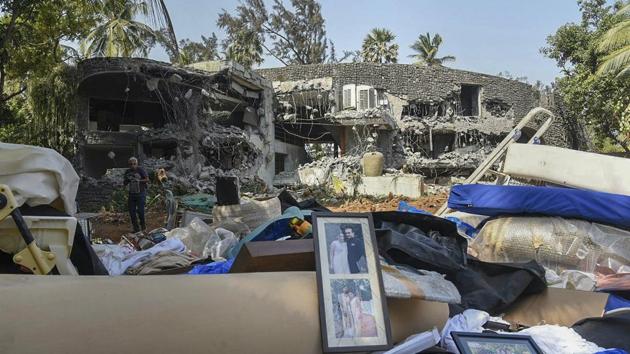 The sprawling Alibaug seaside mansion of fugitive diamantaire Nirav Modi, accused in the USD 2 billion PNB fraud case, was demolished Friday using explosives, Raigad District Collector Vijay Suryawanshi said. (PTI) The sprawling Alibaug seaside mansion of fugitive diamantaire Nirav Modi, accused in the USD 2 billion PNB fraud case, was demolished Friday using explosives, Raigad District Collector Vijay Suryawanshi said. (PTI)