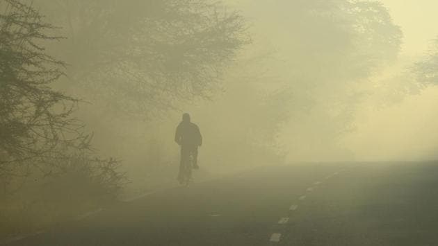 A man rides amid heavy smog in Gurgaon, a day after it was placed top of a report on the world's most polluted cities for 2018. (Dominique Faget / AFP) A man rides amid heavy smog in Gurgaon, a day after it was placed top of a report on the world's most polluted cities for 2018. (Dominique Faget / AFP)