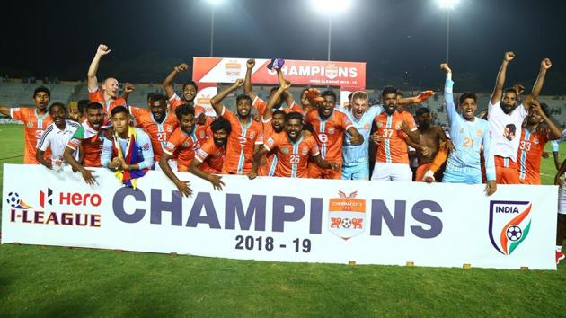 Chennai City FC won the I-League title after beating Minerva Punjab FC on Saturday.(Twitter)