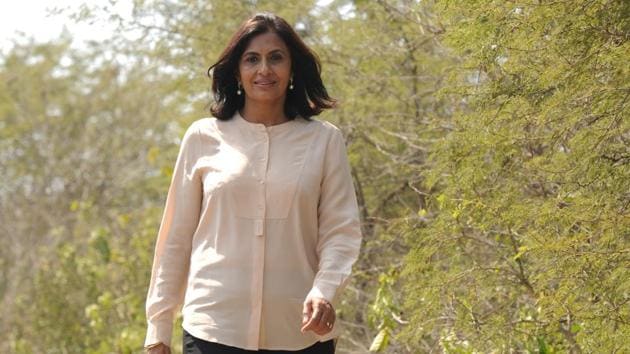 Latika Thukral, the founder of I am Gurgaon, in Gurugram. She helped make the Biodiversity Park into what it is today.(Parveen Kumar / Hindustan Times)