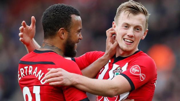 Southampton's James Ward-Prowse and Ryan Bertrand celebrate after the match.(REUTERS)