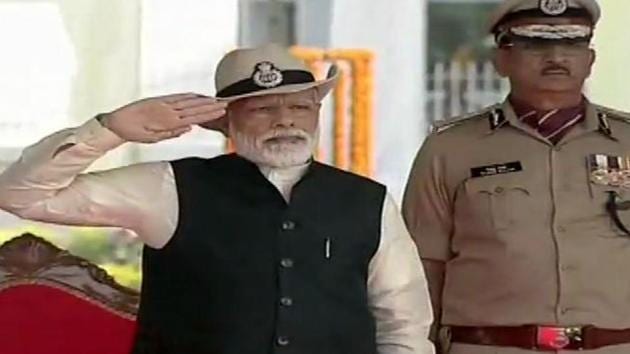Prime Minister Narendra Modi on Sunday attended the 50th Raising Day celebrations of the Central Industrial Security Force (CISF) at Ghaziabad. (ANI/Twitter) Prime Minister Narendra Modi on Sunday attended the 50th Raising Day celebrations of the Central Industrial Security Force (CISF) at Ghaziabad. (ANI/Twitter)