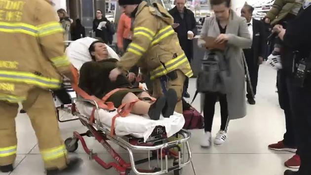 Dozens of ambulances lined up in front of a terminal to quickly treat the injured coming off the flight that left Istanbul for the 10-hour trip.(AP)